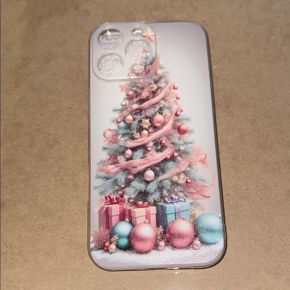 Festive Christmas Tree Phone Case - Pink and Green